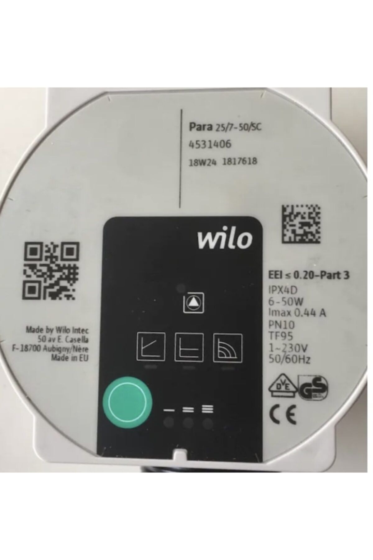 Wilo Kazan Pompa PARA 25-130/7-50/SC-12 WTU