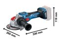 Bosch GWX 18V-15 SC X-Lock Procore 2x5,5Ah Taşlama Makinesi