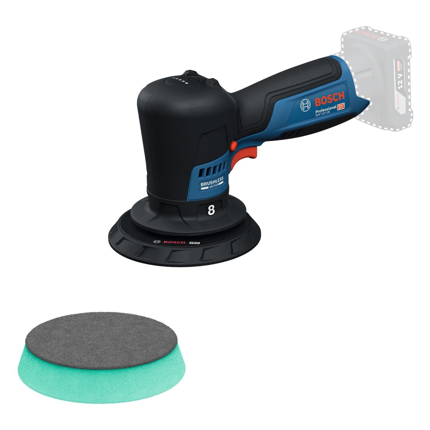 Bosch GPX 12V-125 Köşeli Polisaj Makinesi Solo