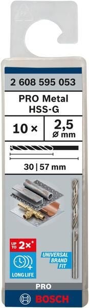 HSS-G Metal Matkap Ucu 2,5*57 mm 10lu