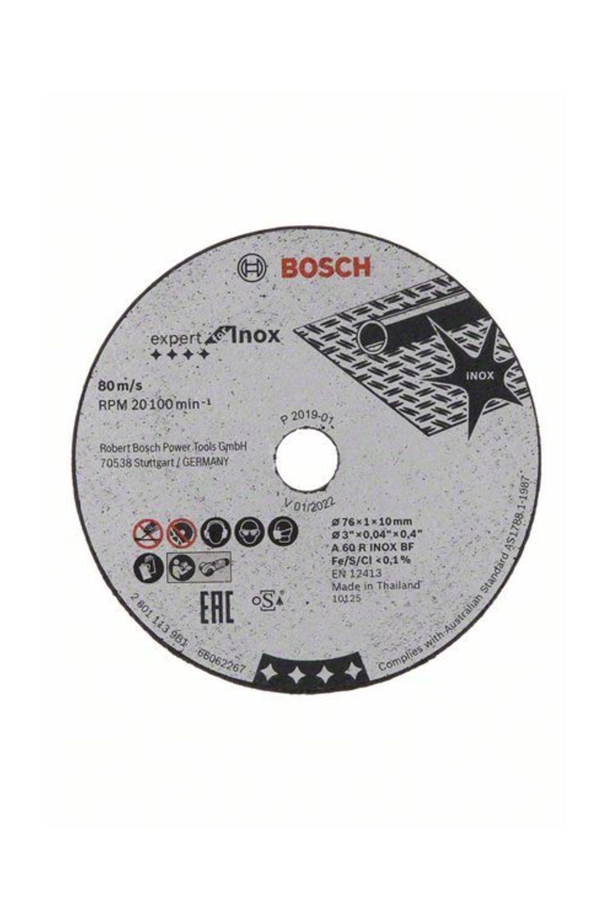 Bosch EXInox Kesme Taşı 76 mm Düz 5li
