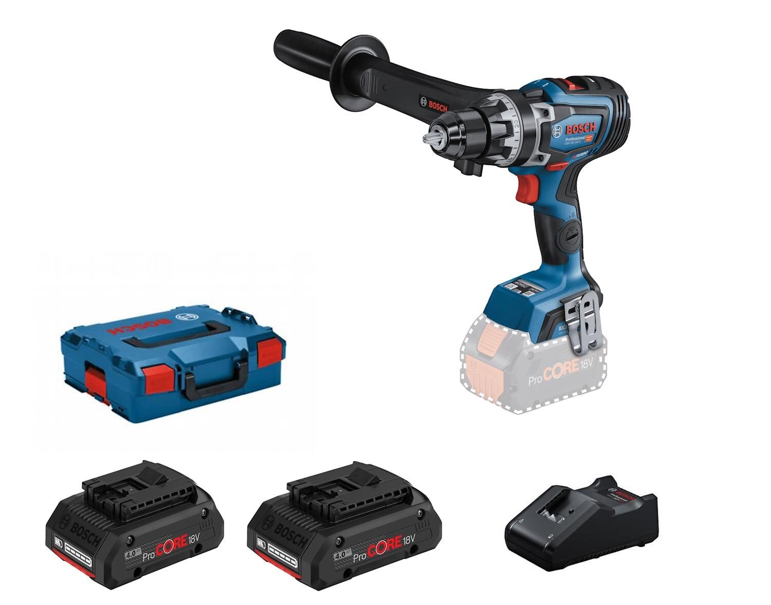 Bosch GSR 18V-150 C Procore 2x4.0Ah Çift Akülü Vidalama