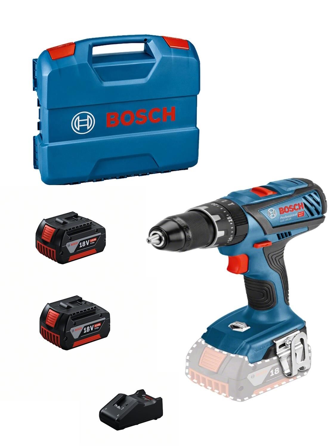 Bosch GSB 18V-28 2x5.0Ah Çift Akülü