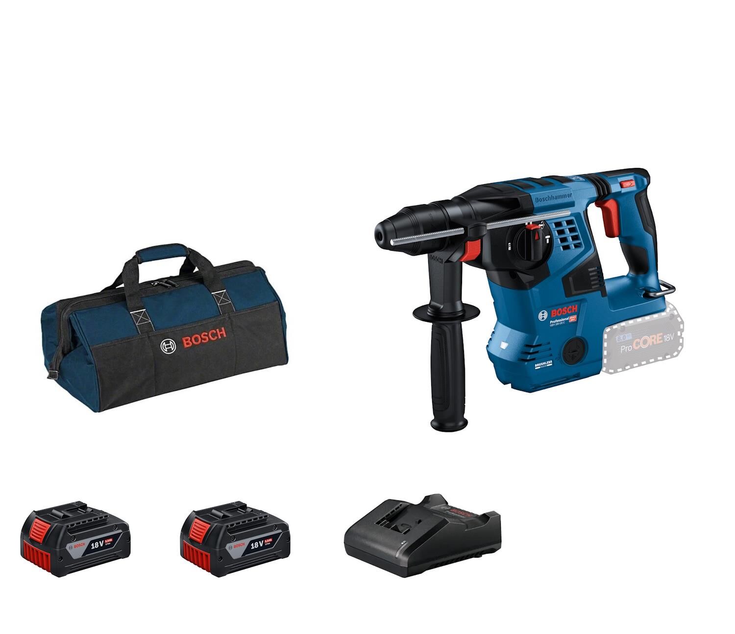 Bosch GBH 18V-28 C 2x5.0Ah Çift Akülü Kırıcı Delici