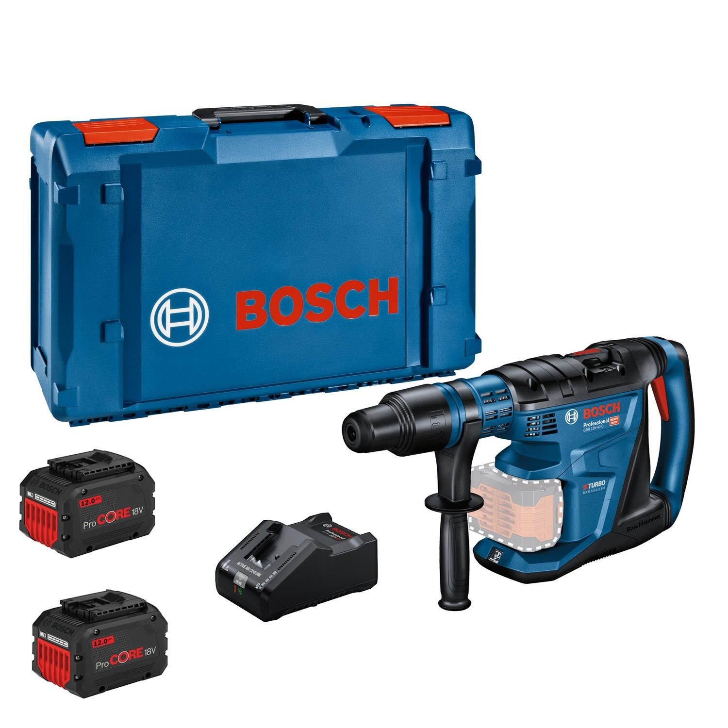Bosch GBH 18V-40 C Procore 2x12.0Ah Çift Akülü Kırıcı Delici