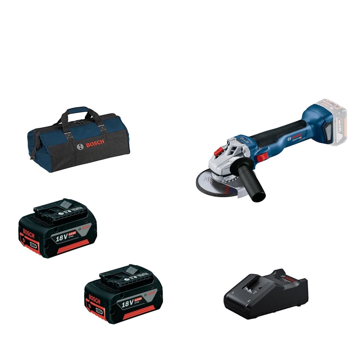 Bosch Gws 18V-10 2x4.0Ah Çift Akülü Taşlama Makinesi