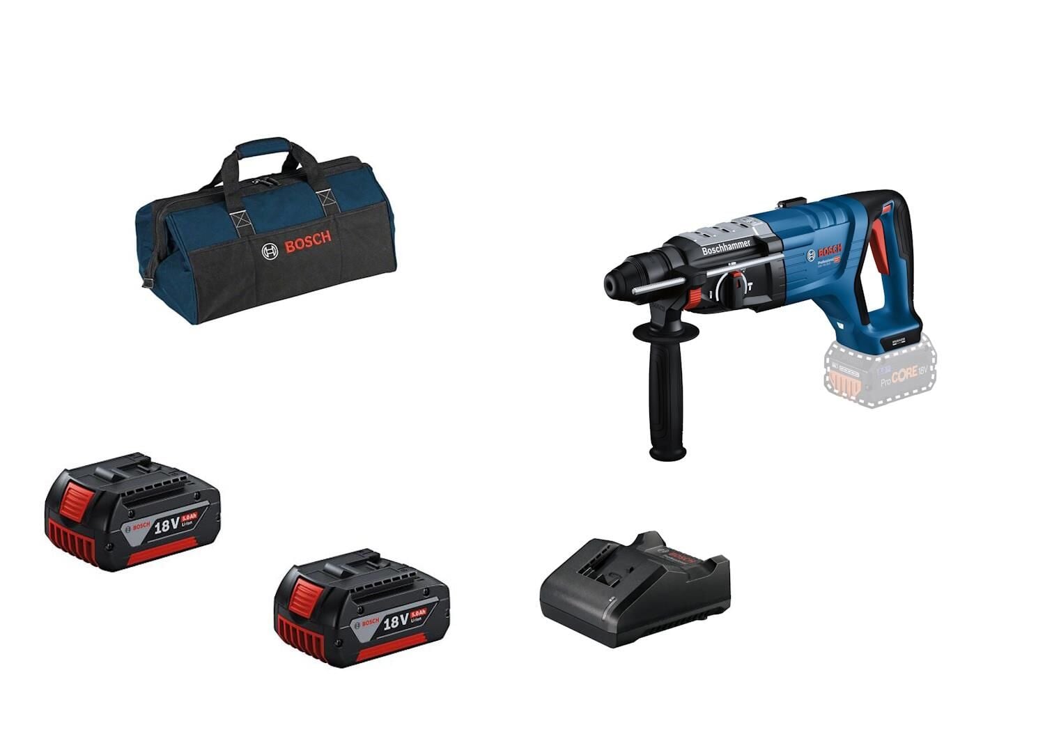 Bosch GBH 18V-28 D Akülü Kırıcı Delici (2 x 5.0 Ah) - 0611919003-SET