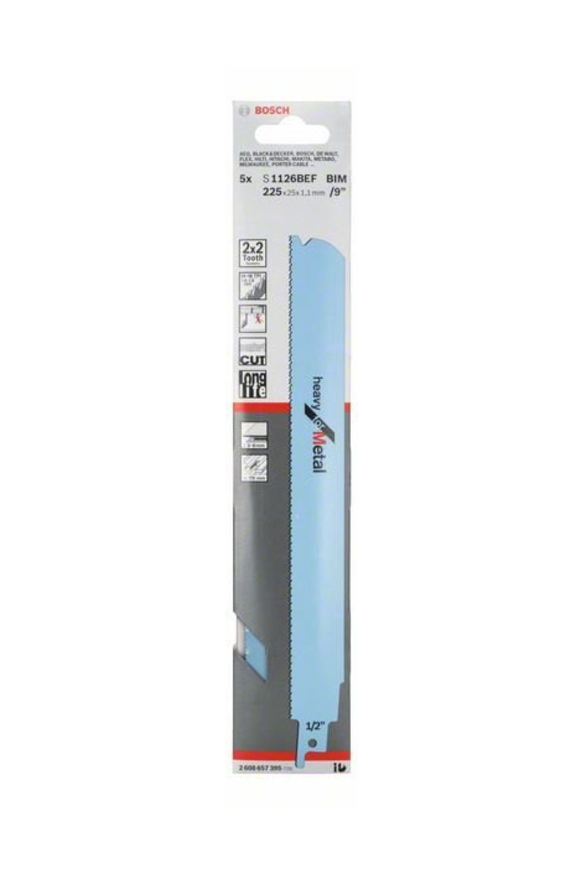 Bosch Panter Bıçağı S 1126 BEF Heavy For Metal 5Lİ 2608657395