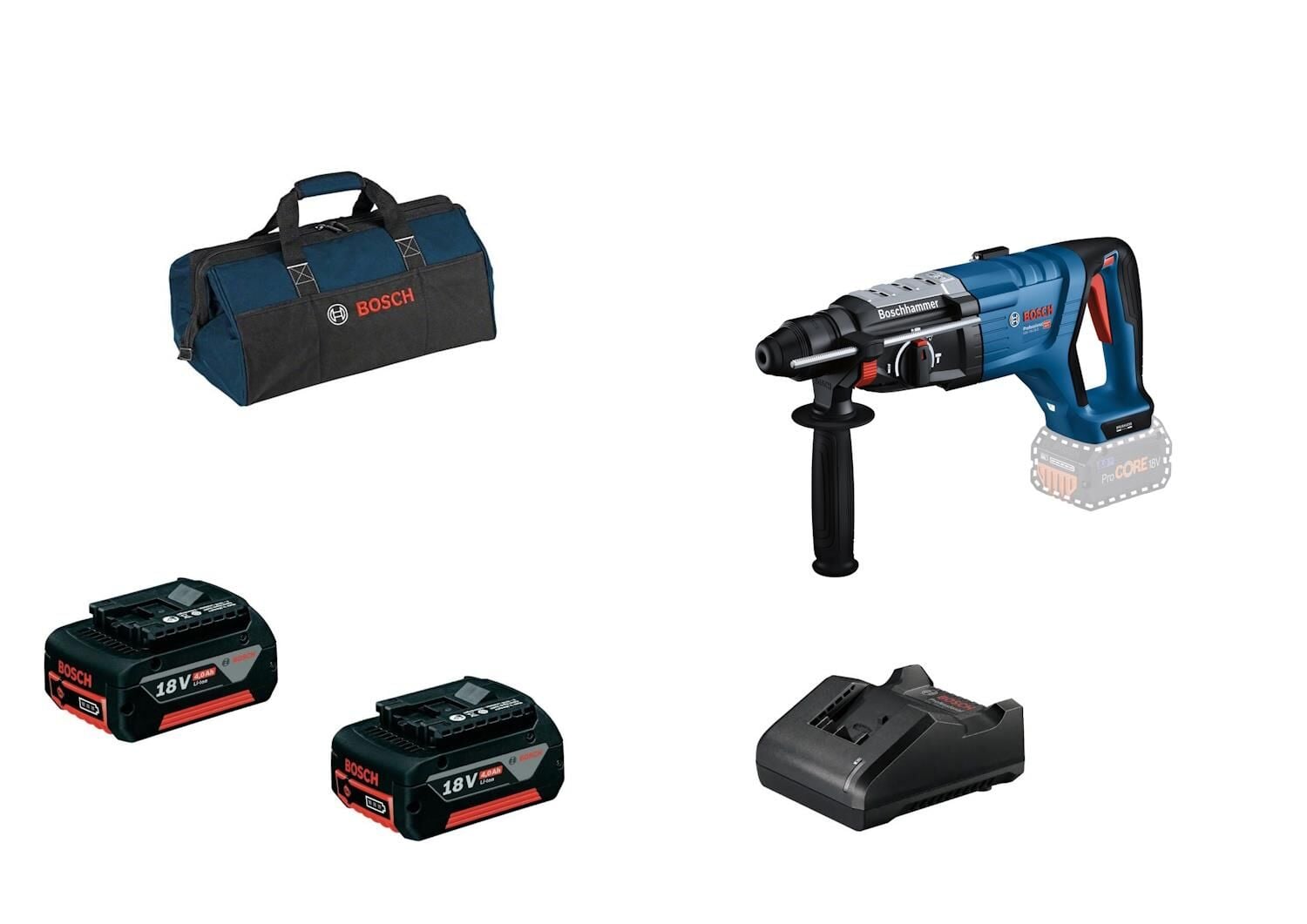 Bosch GBH 18V-28 D Akülü Kırıcı Delici (2 x 4.0 Ah) - 0611919003-SET