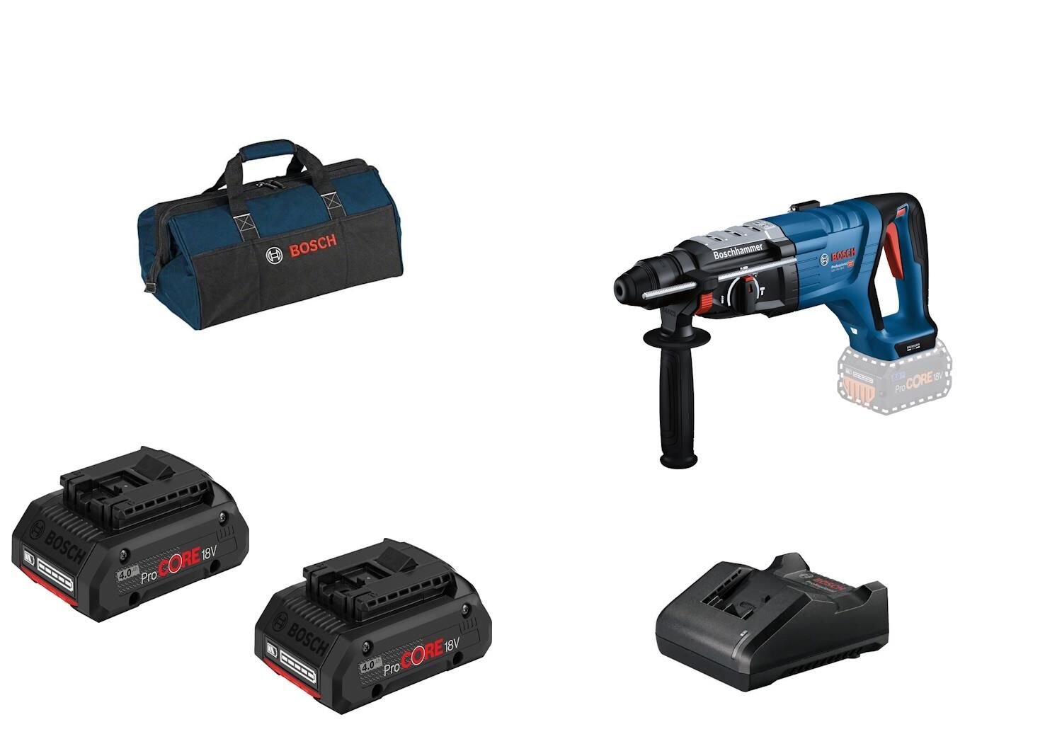 Bosch GBH 18V-28 D Procore 2x4.0Ah Çift Akülü Kırıcı Delici