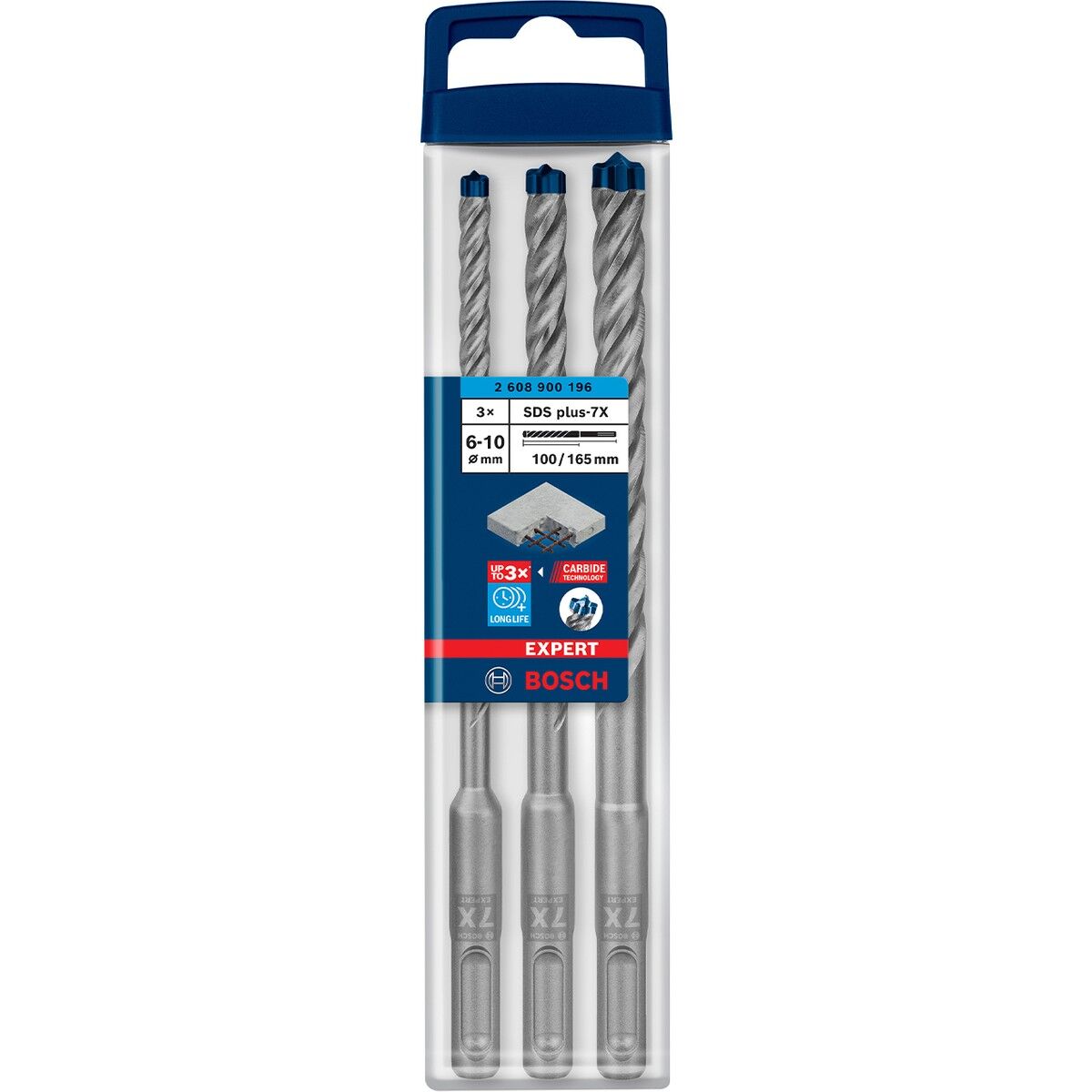 Bosch EXP SDS Plus-7X K-Delici Ucu 6/8/10 mm 3lü