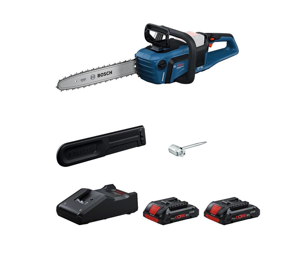 Bosch GKE 18V-40 Akülü Zincirli Ağaç Kesme Makinesi (2 x 4.0 Ah ProCORE) - 06008D3000-SET