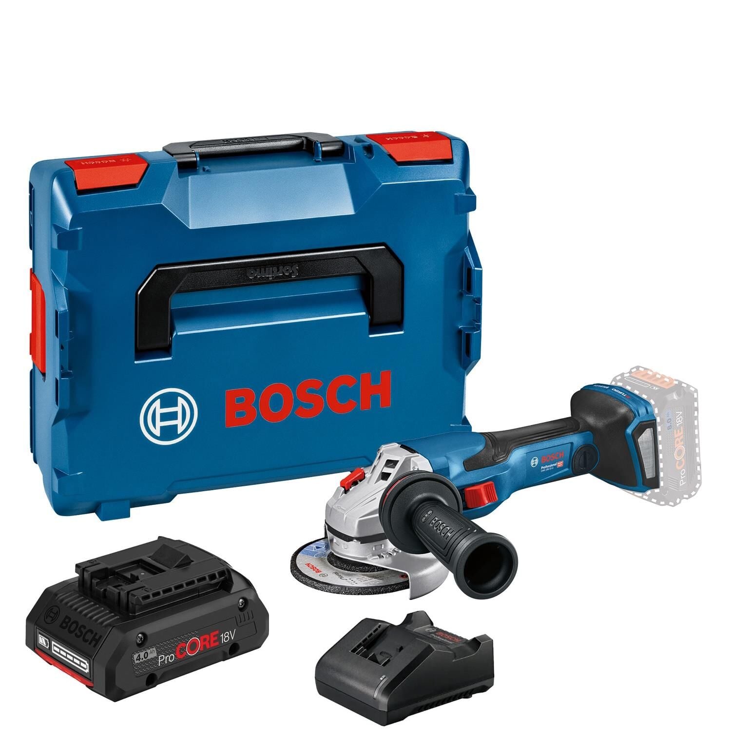 Bosch GWS 18V-15 C Akülü Avuç Taşlama Makinesi (1 x 4.0 Ah ProCORE) - 06019H6000-SET