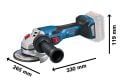 Bosch GWS 18V-15 SC Procore 1x8.0Ah Tek Akülü Taşlama Makinesi