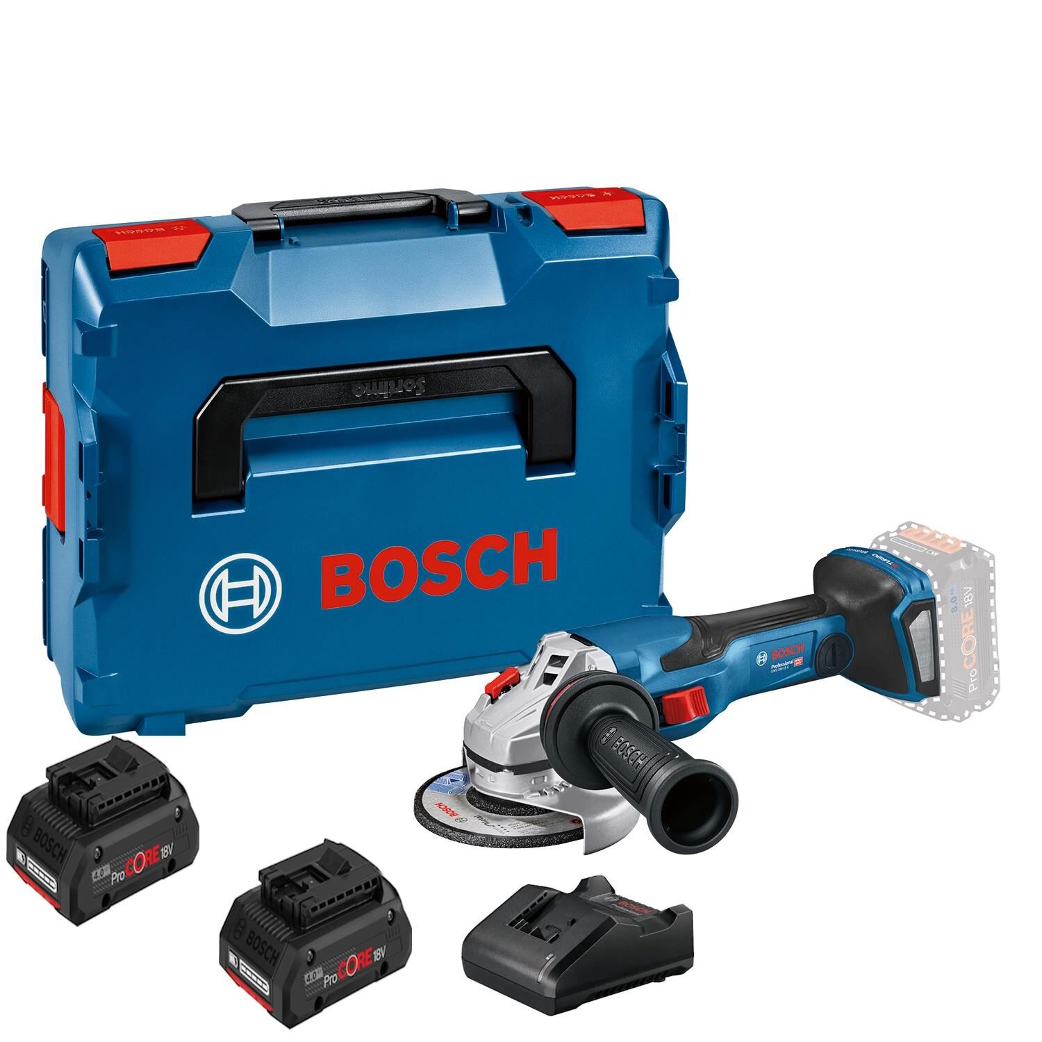 Bosch GWS 18V-15 SC Procore 2x4,0Ah Çift Akülü Taşlama Makinesi