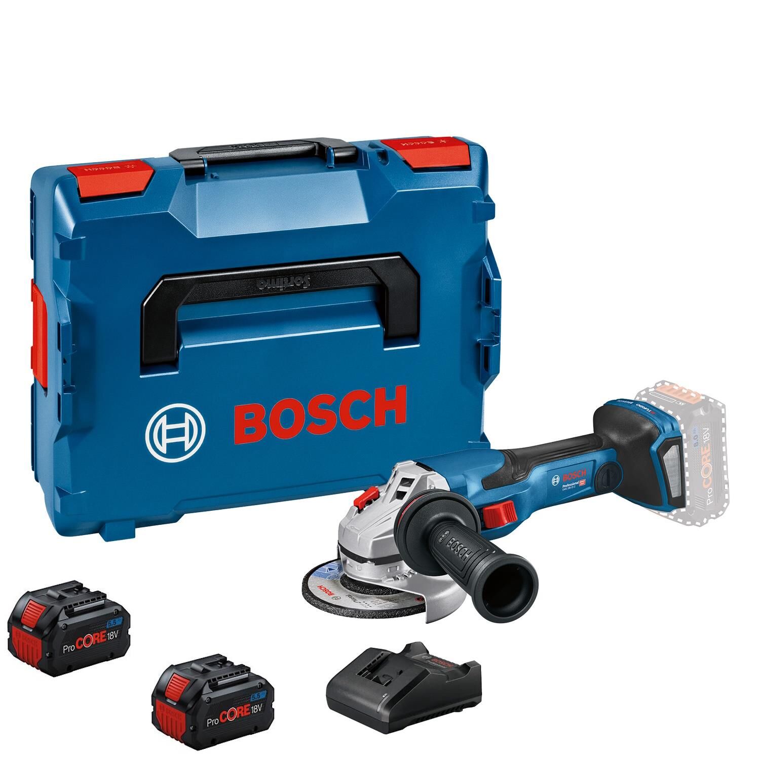 Bosch GWS 18V-15 SC Procore 2x5.5Ah Çift Akülü Taşlama Makinesi