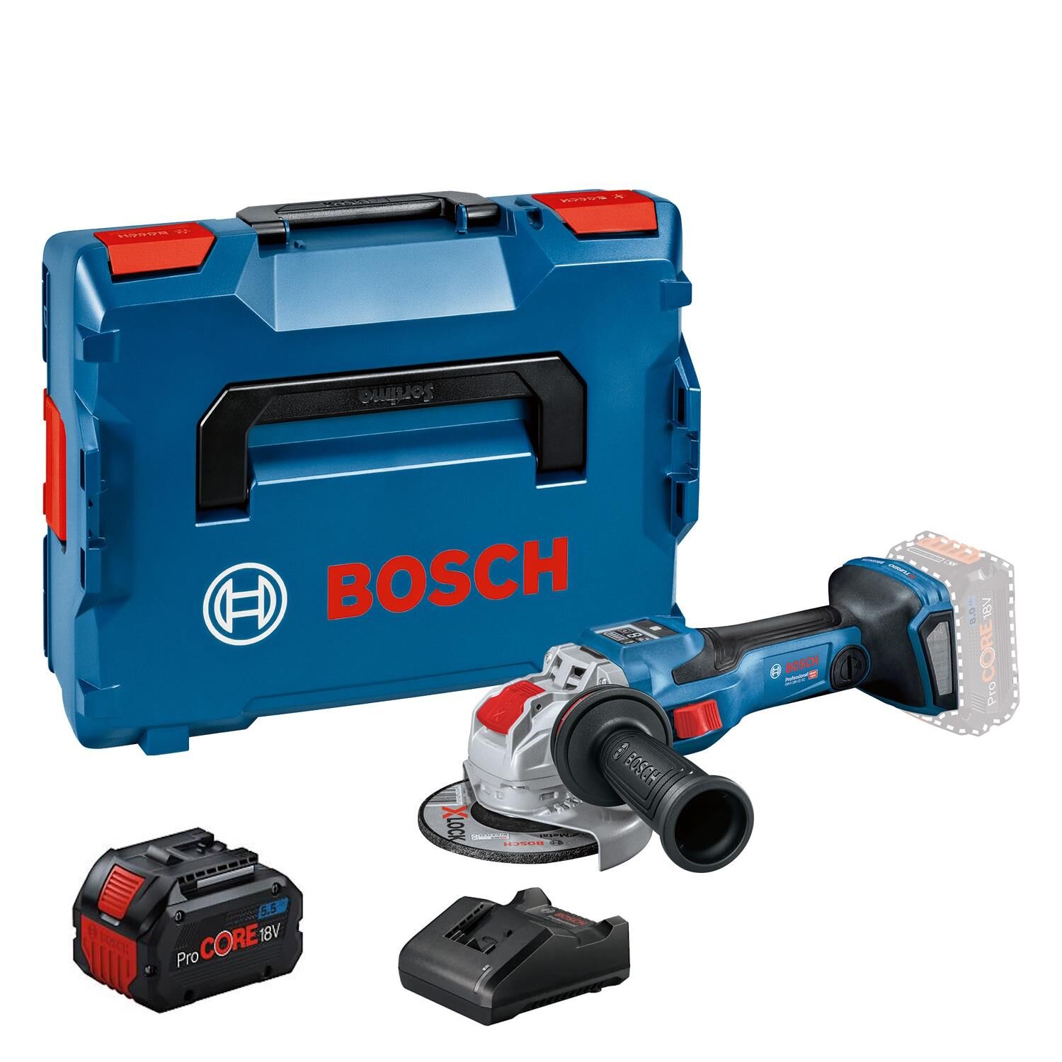 Bosch GWX 18V-15 SC Akülü Avuç Taşlama Makinesi (1 x 5.5 Ah ProCORE) - 06019H6500-SET