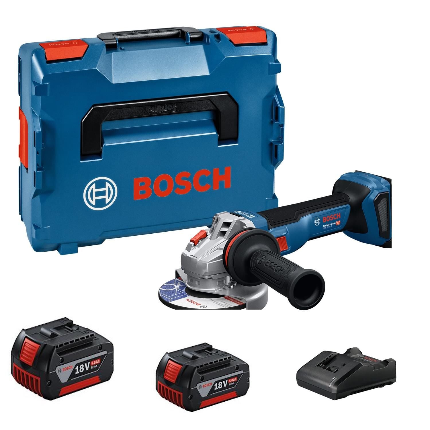 Bosch GWS 18V-11 S Devir Ayarlı Akülü Taşlama Makinesi (2 x 5.0 Ah) - 06019N4000-SET