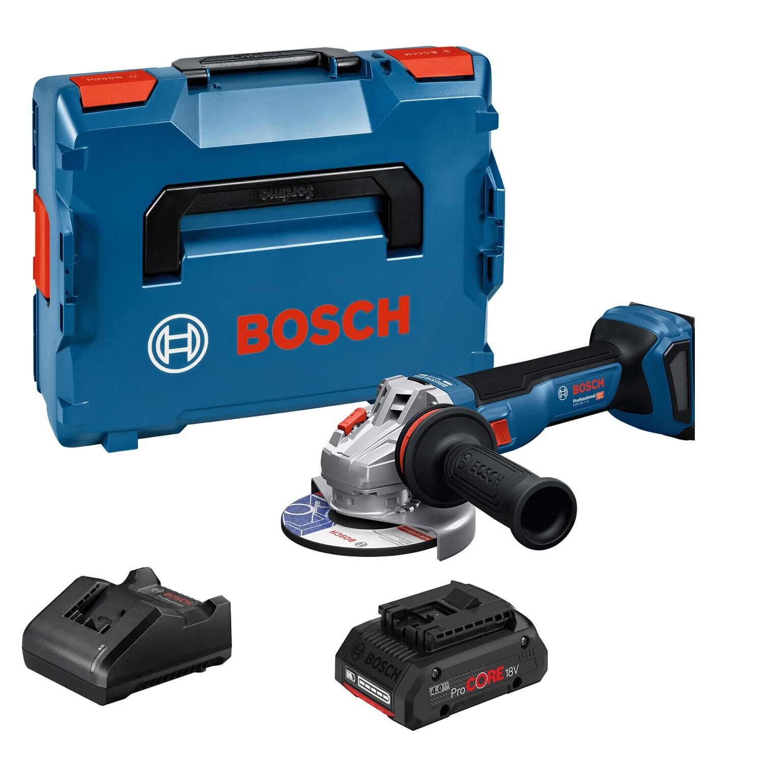 Bosch GWS 18V-11 S Akülü Avuç Taşlama Makinesi (1 x 4.0 Ah ProCORE) - 06019N4000-SET