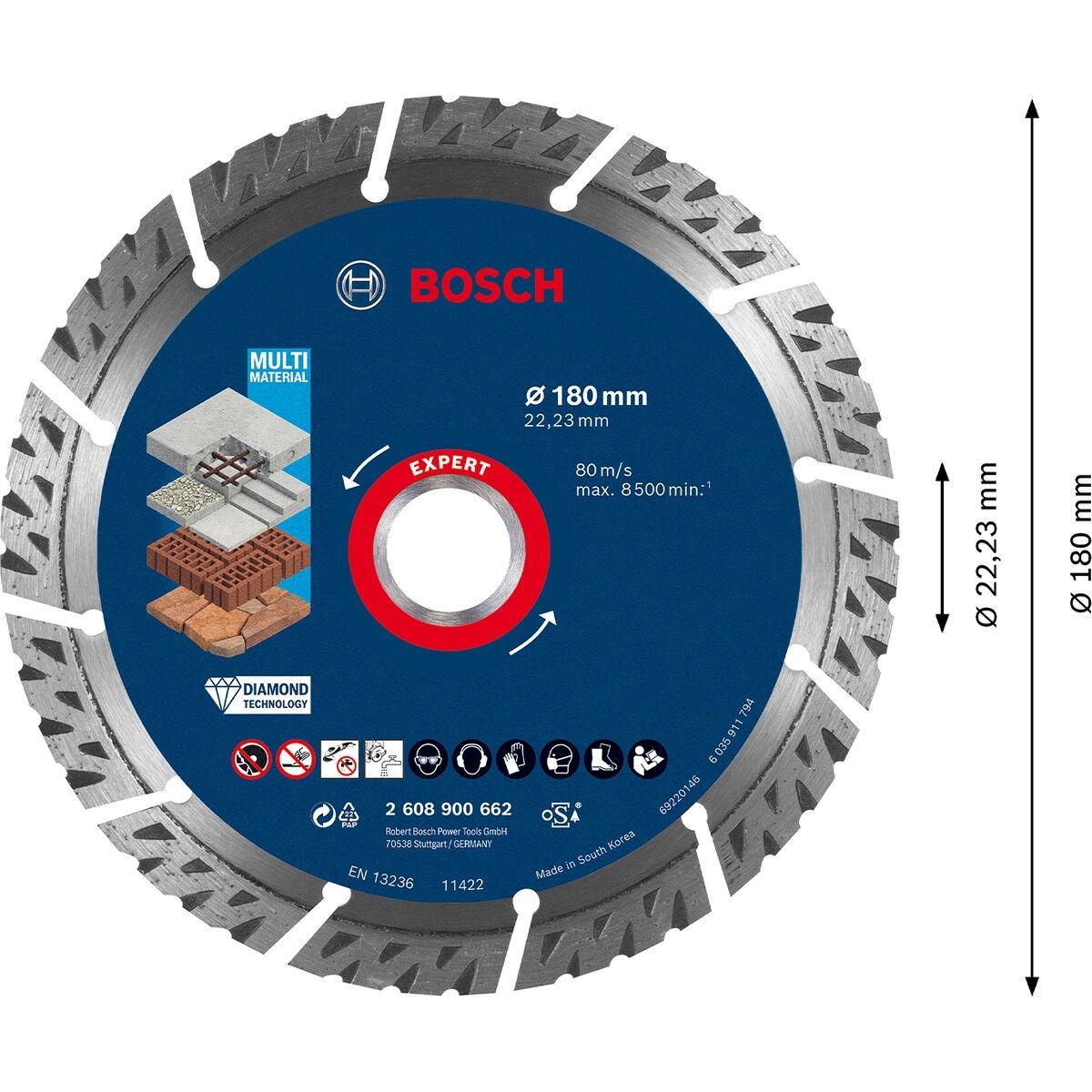 Bosch Expert Multi Material Elmas Kesme Diski (180 x 22,23 mm) - 2608900662