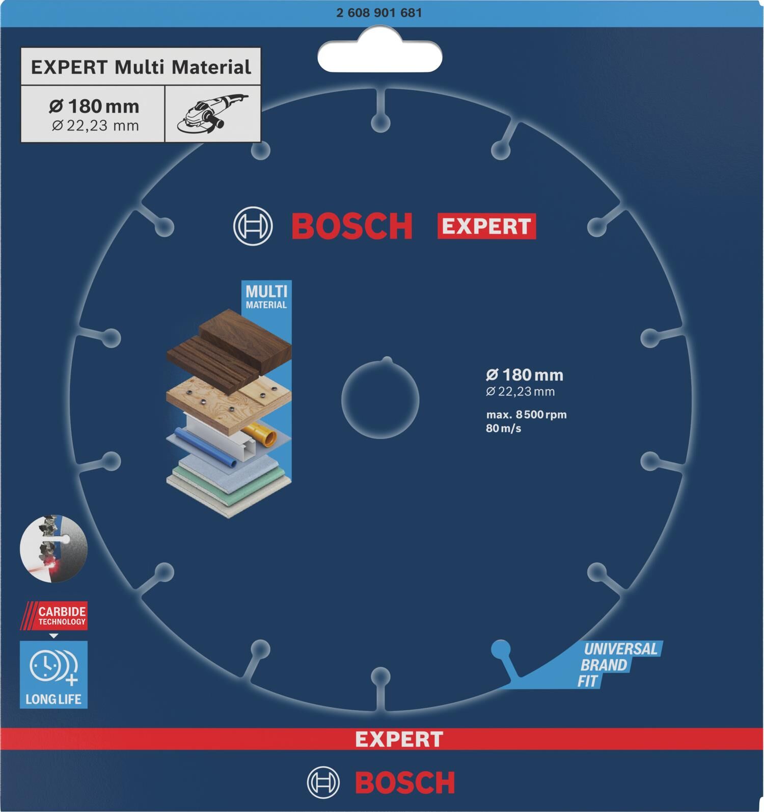 Bosch EXPERT Carbide Multi Wheel Kesici Disk 180mm