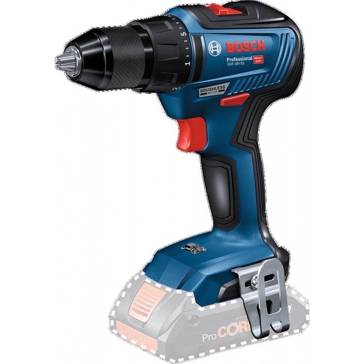 Bosch GSR 18V-55 Akülü Delme/Vidalama Makinesi (Solo/Aküsüz) - 06019H5202