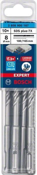 Bosch Expert SDS Plus-7X Matkap Ucu (8 x 100 x 165 mm, 10’lu Paket) - 2608900167