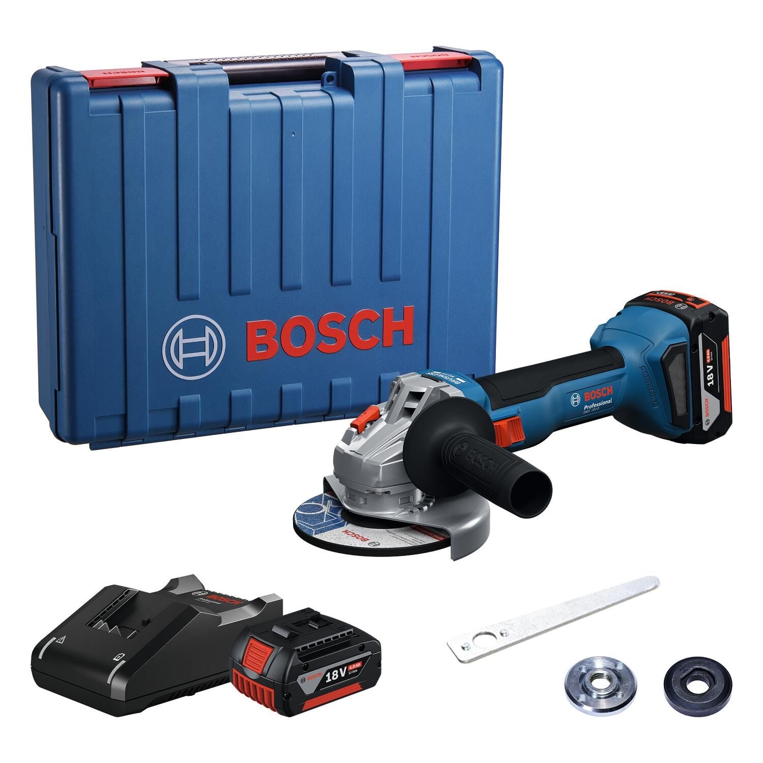 Bosch GWS 18V-8 Akülü Avuç Taşlama Makinesi (2 x 4.0 Ah / GAL 18V-40) - 06019N9020