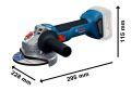Bosch GWS 18V-8 Akülü Avuç Taşlama Makinesi (2 x 4.0 Ah / GAL 18V-40) - 06019N9020