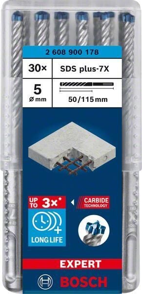 Bosch Expert 5x115 mm 30 lu Yeni Sds Plus-7X Matkap Ucu 2608900178