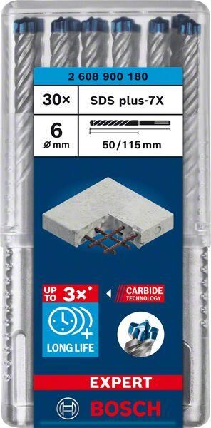 Bosch Expert SDS Plus-7X Matkap Ucu (6 x 50 x 115 mm - 30 Adet) - 2608900180