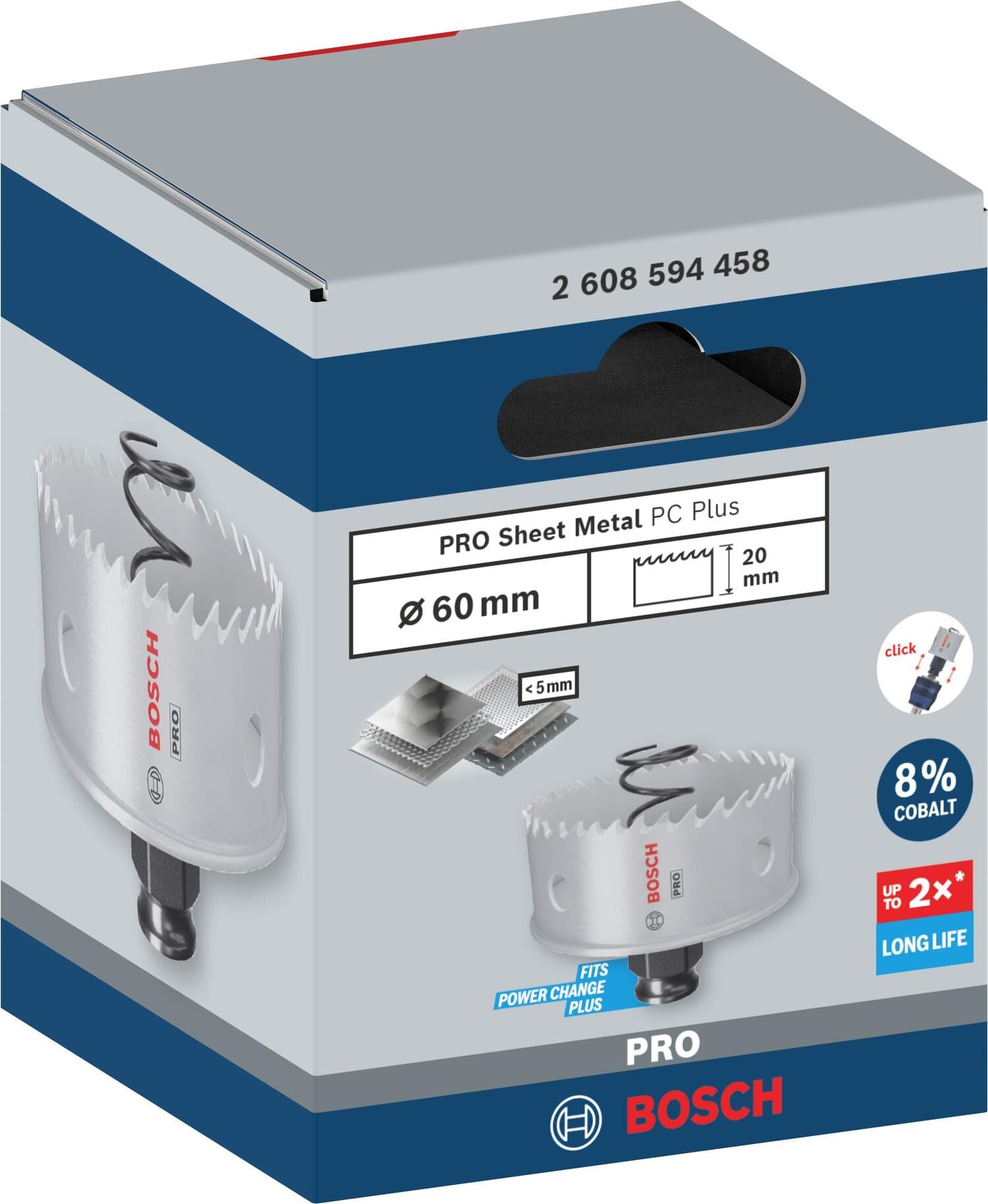 Bosch 60 mm Yaylı İnox ve Çelik Kesim Panç (Paslanmaz ve Metal Uyumlu) - 2608594458