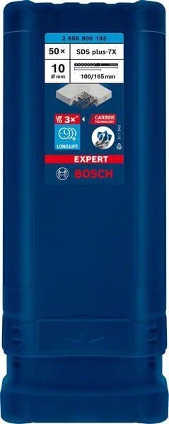 Bosch Expert 10x165 mm 50li Kırıcı Delici Uç Plus-7X Matkap Ucu 2608900193 2 608 900 193