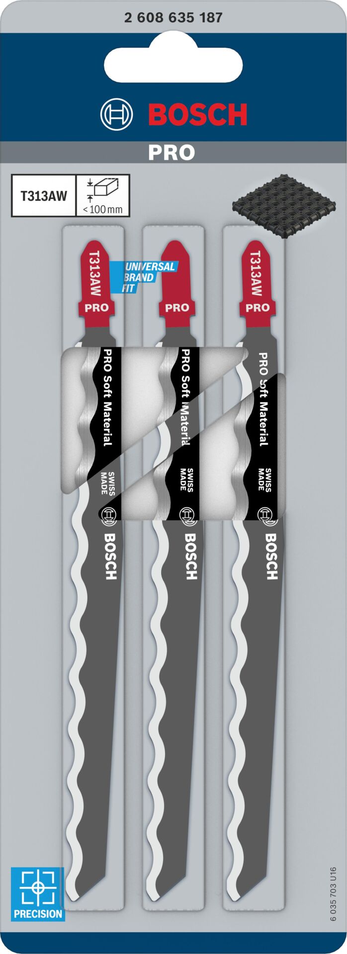 Bosch Pro Soft Material T313AW Dekupaj Bıçağı 152 mm 3lü 2608635187 2 608 635 187