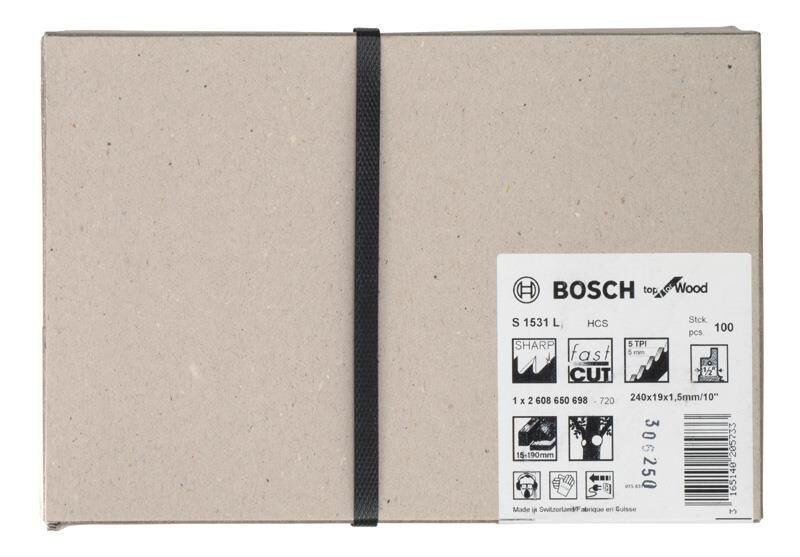 Bosch Top for Wood S 1531 L Panter Testere Bıçağı (190 mm - 100'lü Paket) - 2608650698