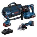 Bosch GSR 18V-45 + GWS 18V-8 + GBH 18V-22 Akülü Kombo Set (3 x 4.0 Ah Akü - GAL 18V-40) - 0615A5007L