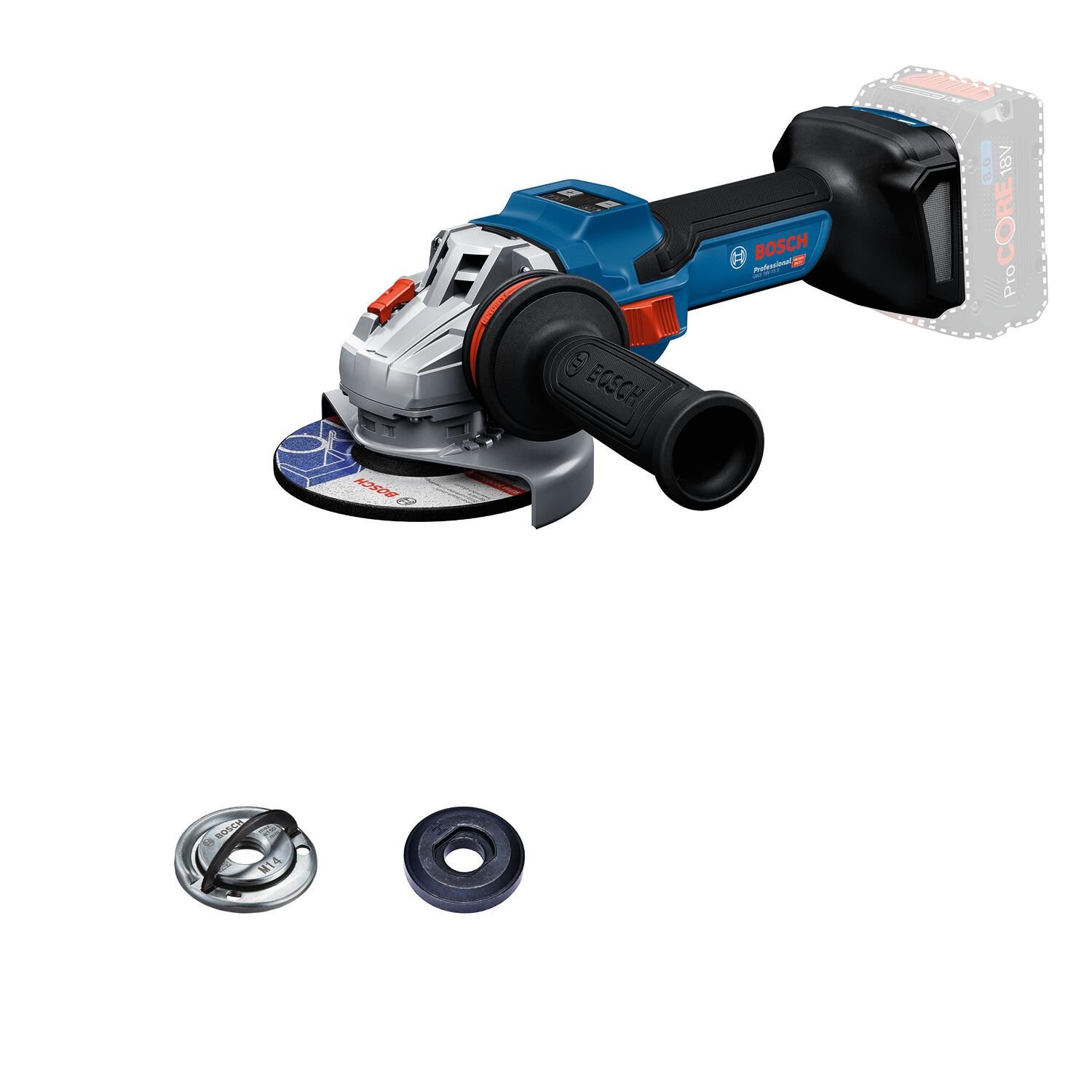 Bosch GWS 18V-15 S Akülü Avuç Taşlama (125 mm - Kömürsüz - Hız Ayarlı - Solo/Aküsüz) - 06019M6000