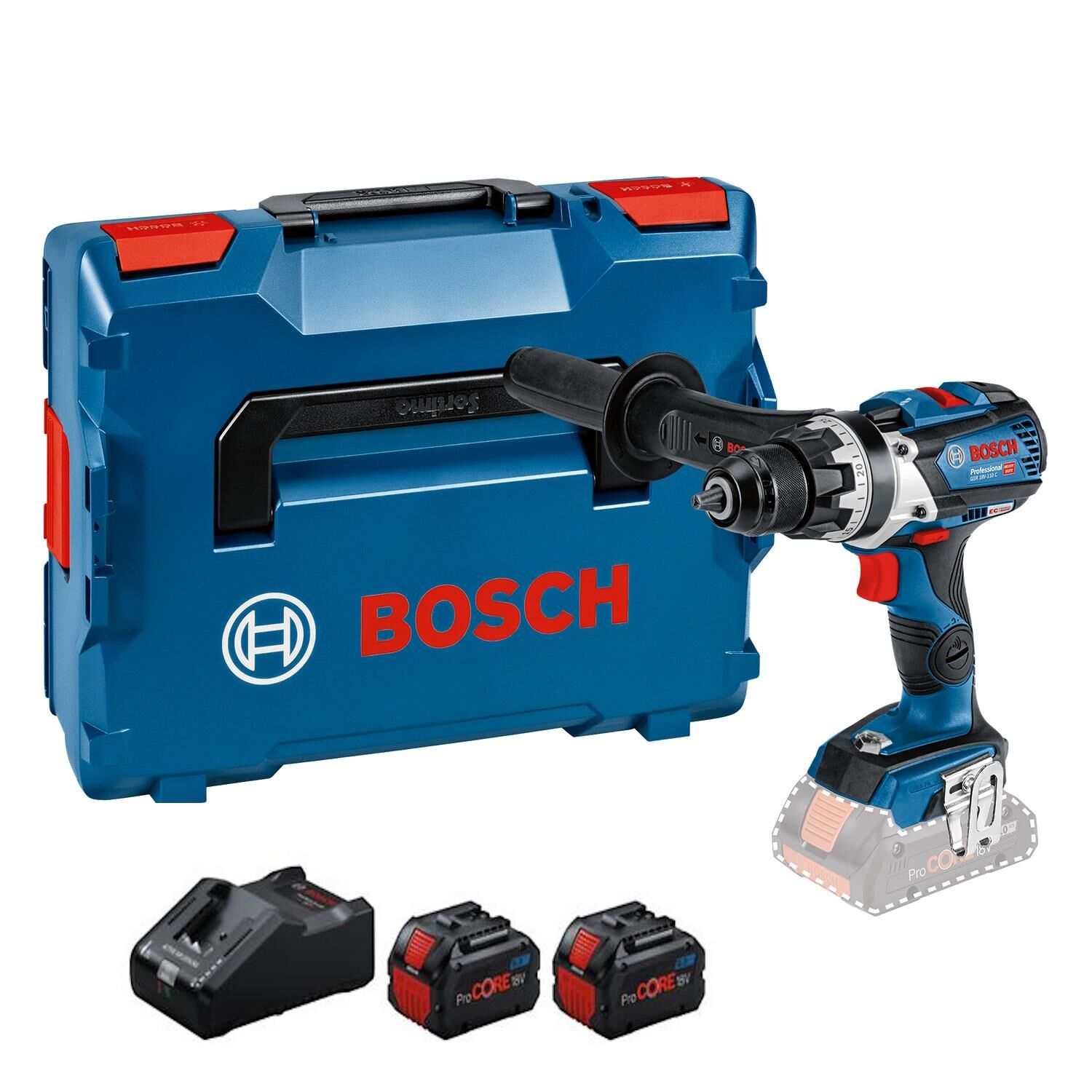 Bosch GSR 18V-110 C Akülü Delme Vidalama Makinesi (110 Nm - Kömürsüz - 2x8.0Ah ProCORE) - 06019G0109-SET