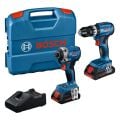 Bosch GSB 18V-45 Darbeli Matkap & GDR 18V-215 Darbeli Somun Sıkma İkili Set (2 x 4.0 Ah Akülü) - 0615A50069