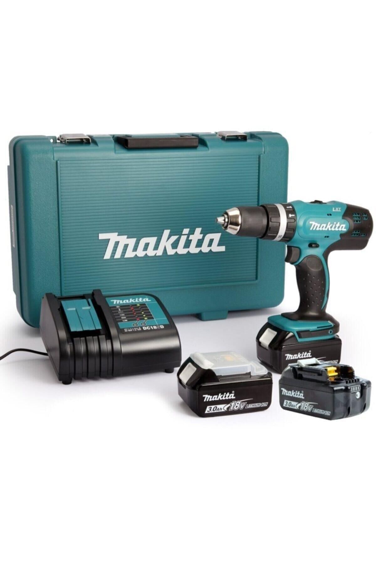Makita DHP453SFE3 Akülü Darbeli Matkap/Vidalama (18V - 3.0 Ah - 3 Akülü - 42 Nm Maksimum Tork - Taşıma Çantalı)