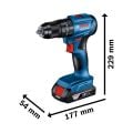 Bosch GDX 18V-285 + GSB 185-LI 2'li Darbeli Vidama ve Matkap Seti (2x2.0 Ah) - 06019N2124