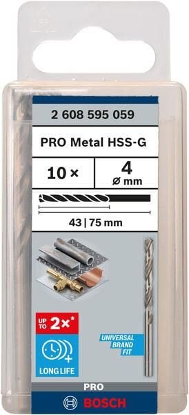 Bosch HSS-G Metal Matkap Ucu 4x75 mm 10lu 2608595059