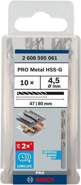 HSS-G Metal Matkap Ucu 4,5*80 mm 10lu
