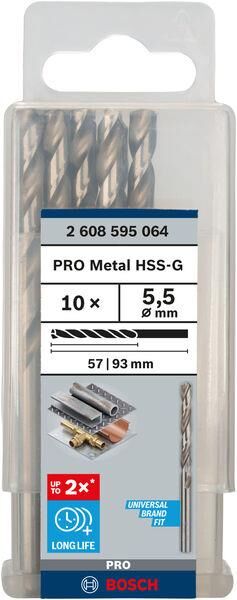 Bosch HSS-G Metal Matkap Ucu (5,5 x 93 mm - 10'lu Paket) - 2608595064