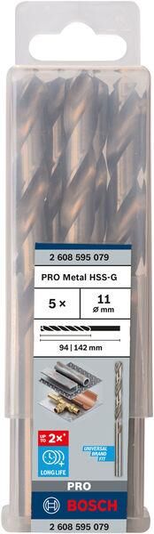 Bosch HSS-G Metal Matkap Ucu 11x142 mm 5li 2608595079 2 608 595 079