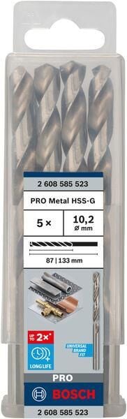 HSS-G Metal Matkap Ucu 10,2*133 mm 5li