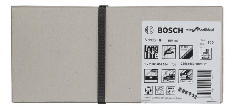 Bosch S 1122 HF Flexible for Wood and Metal Panter Testere Bıçağı (100’lü Paket) - 2608656034