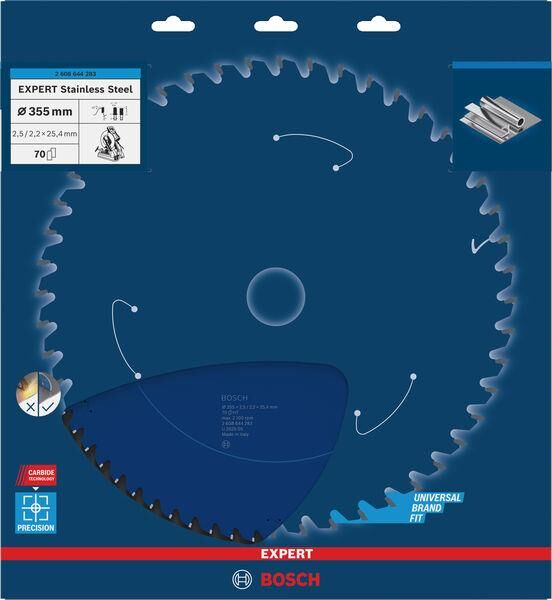 Bosch Expert for Stainless Steel Metal Kesme Daire Testere Bıçağı (355 x 25.4 mm - 70 Diş) - 2608644283