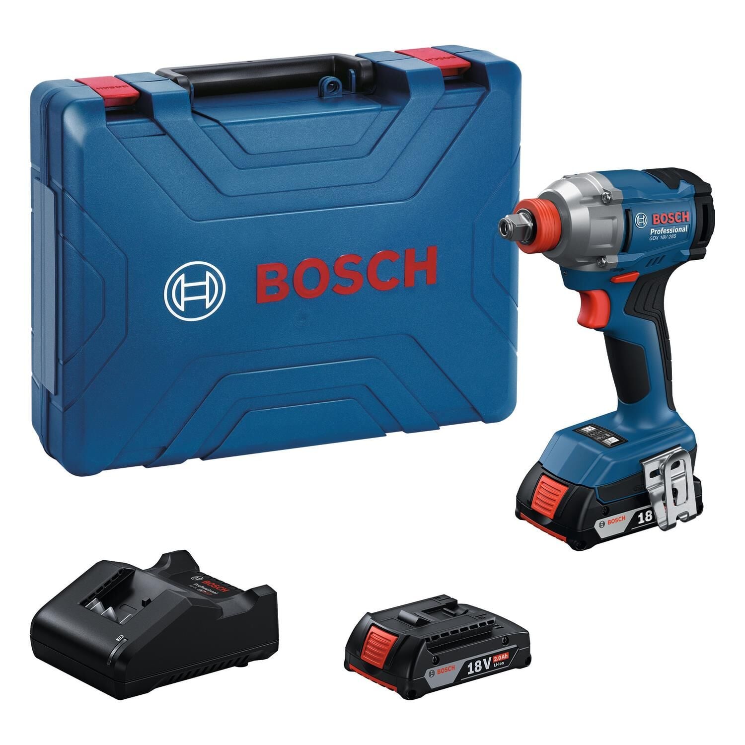 Bosch GDX 18V-285 Akülü Darbeli Somun Sıkma ve Tornavida (2'si 1 Arada - Çift 2.0Ah Akülü) - 06019N2122