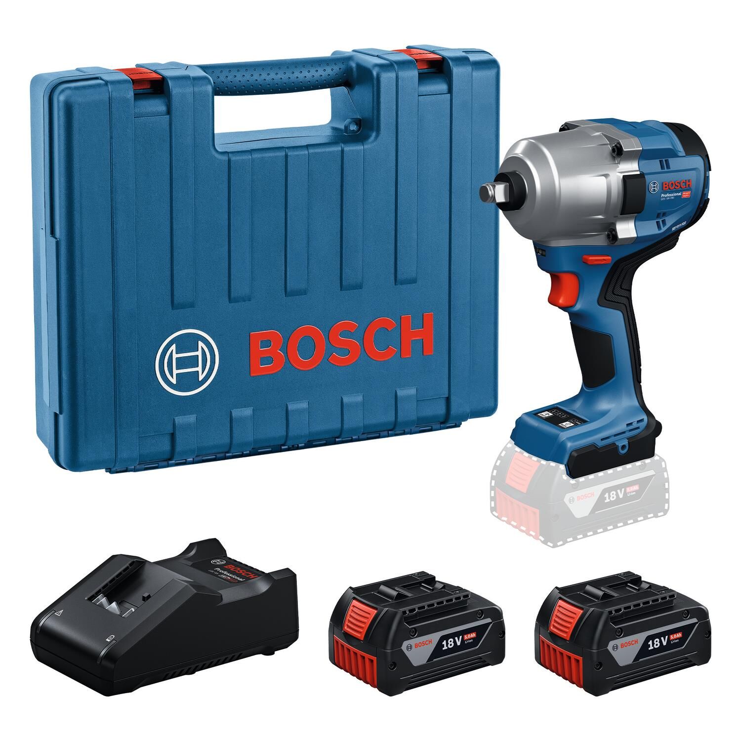 Bosch GDS 18V-780 Akülü Darbeli Somun Sıkma Seti (2 x 5.0 Ah Akü) - 06019P4021